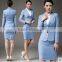 Juqian suits simple pattern blue women office uniform design women's elegant dress suit