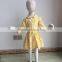 XF-207 summer fashion baby girl boutique clothing yellow girls dress with button