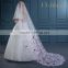2016 new design 2 layers bead edged wedding accessories Bridal Veil wholesale