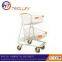 Canada style two tier metal grocery shopping trolley/cart wholesale