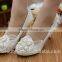 White pu flat water diamond flower bridesmaid shoe dress shoes WS023