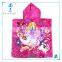 100% cotton cute beautiful princess cartoon printed kids hooded bath towel cloak for Christmas gift