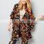 2017 Stylish Floral Print Kimono Cardigan With Flutter Sleeve For Summer