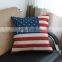 Fashion Low MOQ american national flag linen pillow cover wholesale digital printing car seat cushion cover