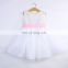 White Embellished Flowers Party Dress for kids