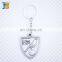 shield shape custom made silver plating keychain with engraving