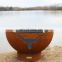 100cm Hemisphere Corten Steel Fire Pit Bowl