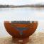 Round Corten Steel Fire Pit Bowl