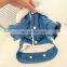 Pet dog Cat Clothes turn-down collar puppy English alphabet cowboy Denim coat
