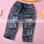 A0250# Baby Girl Clothes Summer 2020 Kids Girls Clothing Sets T-shirt+ Holes Jeans Two Piece Casual Children Outfits