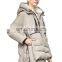 Women classic long sleeve with hoodie zip up with pockets puff jacket
