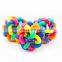 Rainbow Colorful braided ball molar pet cat toy ball bell
