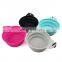 silicone Eco-friendly material folding portable dog training bowl treaty bowl