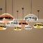 Modern simple led chandelier 3 head lamp shade electroplating chandelier lighting for high ceilings