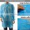 Cheap Wholesale Disposable blue White Cleanroom Isolation Gowns Doctor PP Nonwoven Lab Coat With Press Buttons