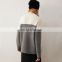 Latest Ladies Turn Down Collar Black and White Splicing Wave Stripe Women's Cashmere Knit Sweater