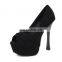 Ladies high fashionable design high heels suede color peep toe platform sandals shoes