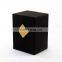 Classic black luxury custom touching paper perfume box packaging with gold stamping logo