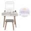 Vanity Table Set with Adjustable Brightness Mirror