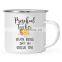 Custom professional 8cm brand logo printing enamel iron metal tea cups with handles