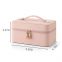 Pu Portable Makeup Case/Double layer with mirror wash skin care storage cosmetic bag