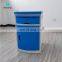 High Quality Blue Color Large Capacity Plastic Abs Durable Hospital Clinic Medical Bedside Cabinet With Drawer
