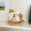 Retro rural style wooden rocking horse