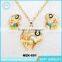 Gold Jewelry Cute Fancy Dragonfly Earring Necklace Jewelry Set