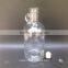 clear glass beer growler wine bottle