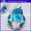 Many Designs !!! Created Blue Opal And Oval Light Blue Topaz Necklace Pendant