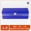 high end blue pu wine gift papckaging box with metal lock and handle