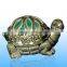 Ceramic tortoise shape battery operated luminary with inner color changing led candle for night decoration