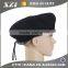 100% wool design badge black army beret