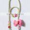 Candy colorful beaded necklace bracelet set with bow ties and flowers for children