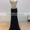 (MY0105) MARRY YOU Elgant Prom Dress V-neck Crystal Bead Sleeveless Black Evening Dresses 2015