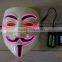 EL wire V For Vendetta Mask / EL light Party Mask / EL WIRE Halloween Masquerade Face Mask