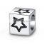 Silver Letter Alphabet Initial Dice Cube Bead for Fashion Charm Necklace