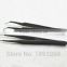 2PCS Black Color Metal Tweezer Elbow Straignt Style Picking Up Beads Nail Sticker Manicure Tool