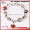 Colorful Crystal Heart Charm Murano Glass Beads Fit European Charm Bracelets For Women