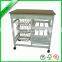 New design MDF with PVC wooden kitchen trolley with wheels