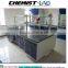 Biology Laboratory Table Lab Furniture Design Steel And Wood Chemical Lab Island Table With PP Sink And Three-way Fauce