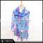 Spring New Arrival Fashion Infinity Tassel Pareo Floral Scarf