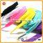 Factory direct supply custom flat colorful shoelace , polyester elastic no tie shoelaces with transparent tips