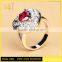 Jingli Jewelry Heart Shaped Silver Ring With Ruby (YJ-809)