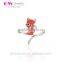 925 Sterling Silver Animal Red Cat Enamel Italian Ring For Girls