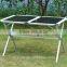 Outsunny Roll Up Top Aluminum Camp Portable Camping Picnic Table w/ Carrying Bag - 45" x 28" - Black