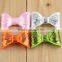 Sequin bow tie for fancy dress girls/kids neon hair bows kids hair accessory colors in stock wholesale