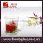 Hand Print Red Rose Pattern Glass Coffee Tea Mug