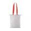 High quality portable reusable white shopping bag with colorful handle