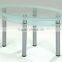 Modern furniture metal legs kitchen table, round glass dining table